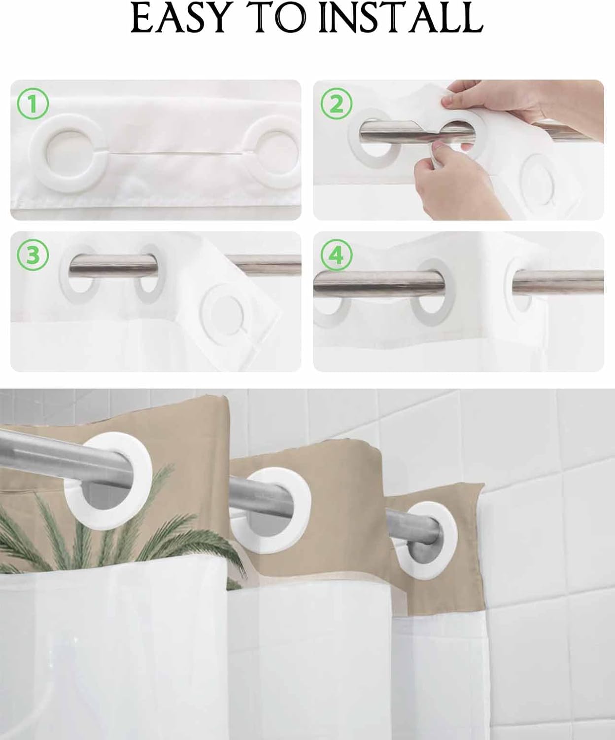Prime Leader No Hook Geometric Shower Curtain Set 72x72 1