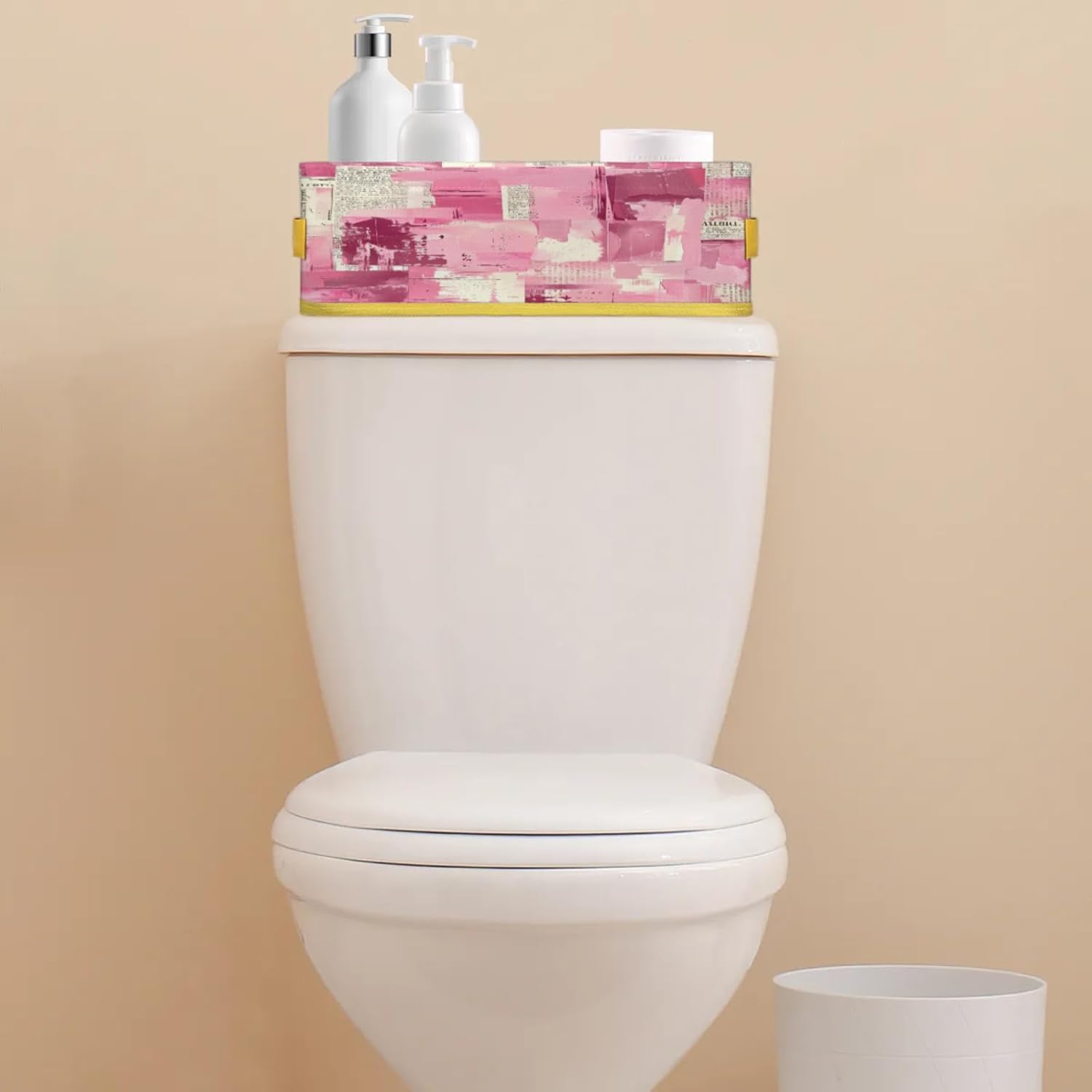 Geometric Toilet Paper Basket with Handles and Carry