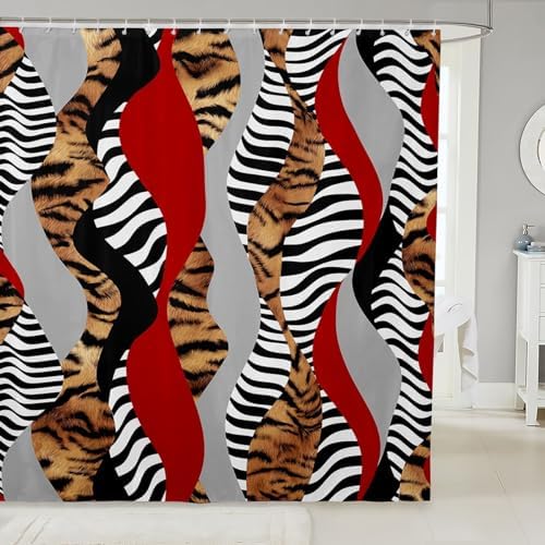 Feelyou Tiger Shower Curtain Set 72x84 Kids Design