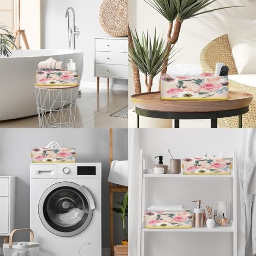 Vomwwlix Flower Peony Toilet Paper Basket Decor