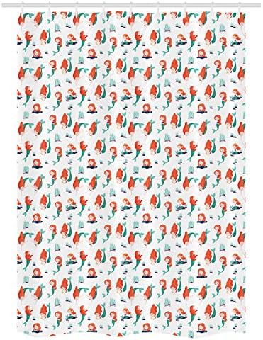 Ambesonne Mermaid Girls Cartoon Shower Curtain Set