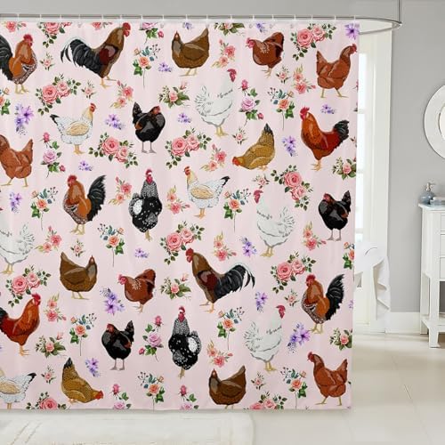 Feelyou 72x78 Inch Cute Animals Shower Curtain Set