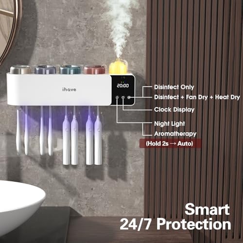iHave Smart UV Toothbrush Holder with Aromatherapy and Night Light