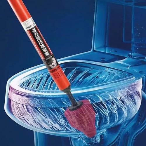 High Pressure Toilet Clog Remover with Durable Plunger Head