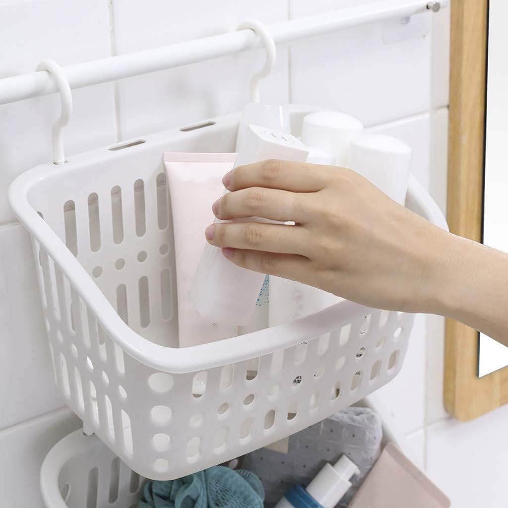 Durable Plastic Wall Mount Storage Basket for Home Kitchen Bathroom