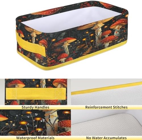 Mushroom Pattern Toilet Paper Basket with Handles 1