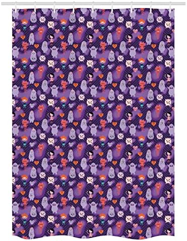 Ambesonne Cartoon Stall Shower Curtain - Dark Purple Multicolor