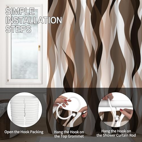 ChloropLastid Brown Modern Boho Shower Curtain