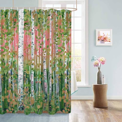 72 Inches Waterproof Shower Curtain Set with 12 Hooks 1