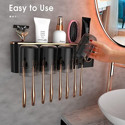 iHave Toothbrush Holder with Dispenser and Storage