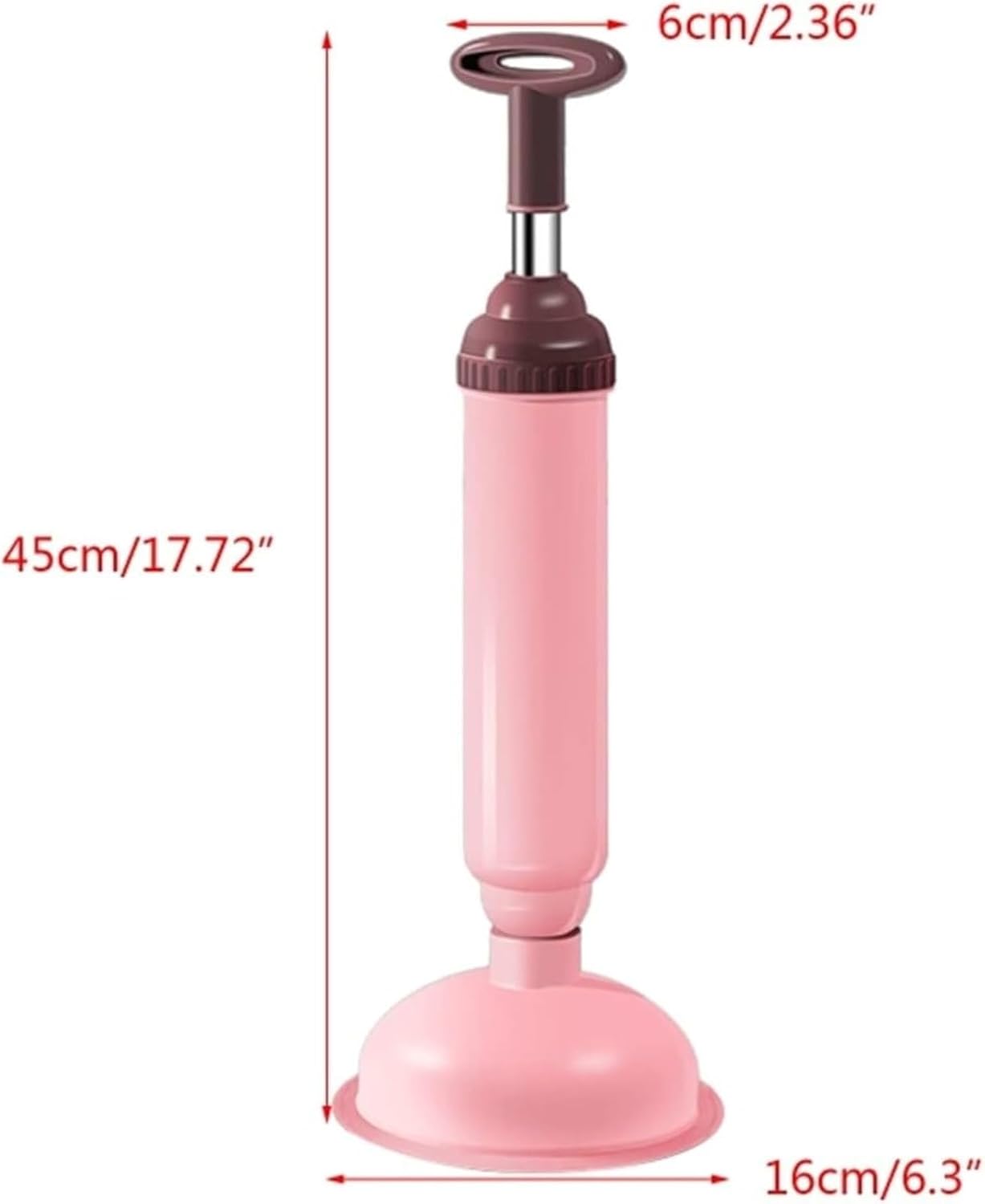 Heavy-Duty Toilet Plunger with Vacuum Suction