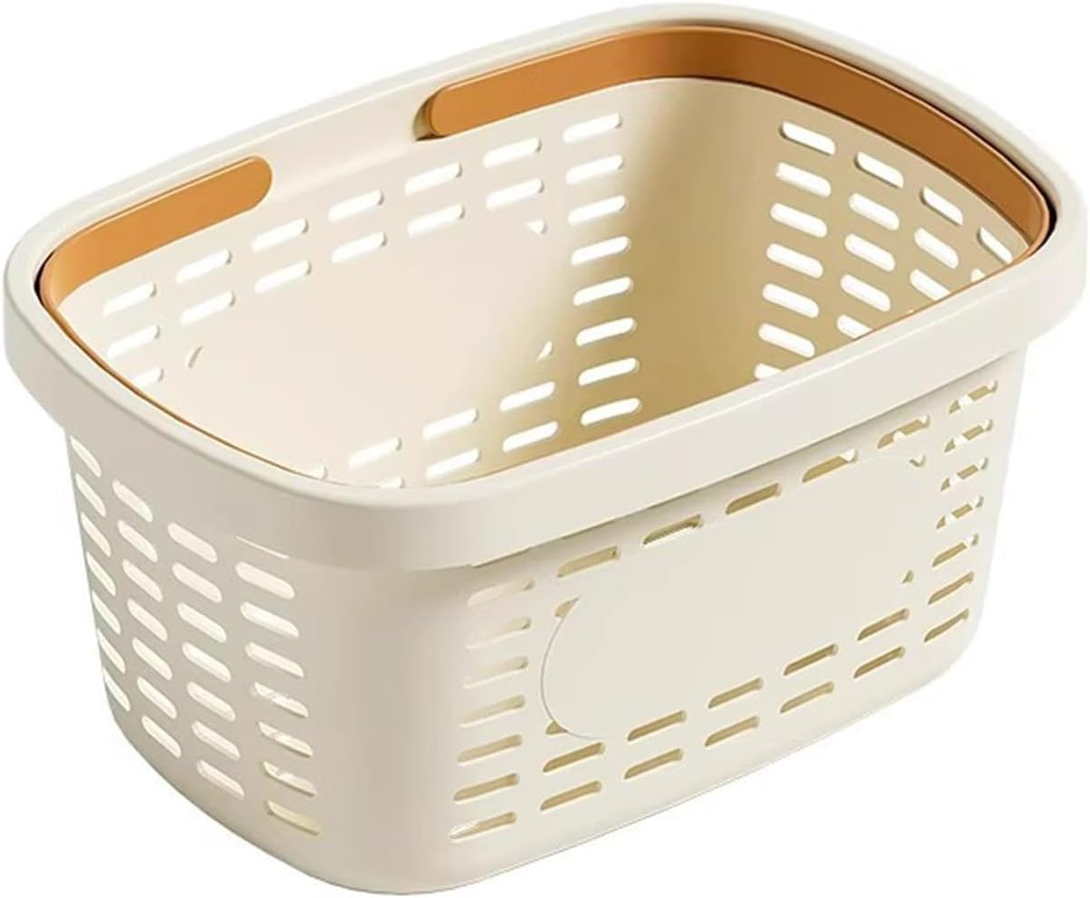 Plastic Bathroom Storage Basket with Handle and Drainage