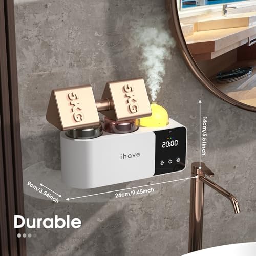 iHave Toothbrush Holder with UV Sanitizer Aromatherapy IR Light 2 Cups