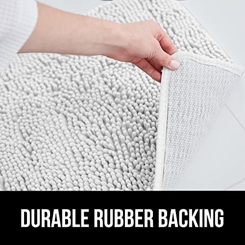 GORILLA GRIP White Bath Bundle with 30x20 Mat 72x78 Shower Curtain