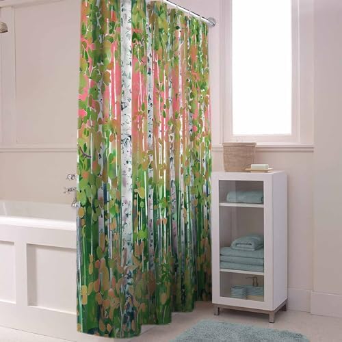 72 Inches Waterproof Shower Curtain Set with 12 Hooks 1