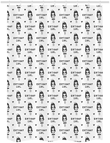 Ambesonne Birthday Stall Shower Curtain Set 54x78 White Grey Charcoal Grey