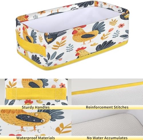 Cute Funny Chicken Toilet Paper Basket with Handles