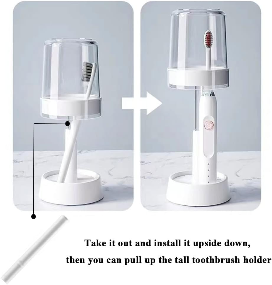 Meiloi Toothbrush Holder with Cup and Cover