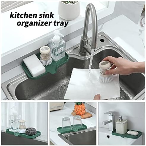 MicoYang Silicone Soap Dish with Drain Spout - Green 9653