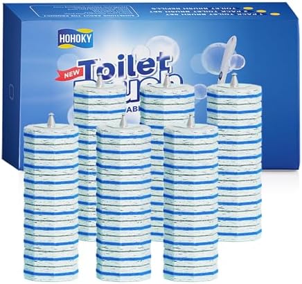 Hohoky 60pc Toilet Brush Refills 6 Groups of 10 Compatible with All Systems