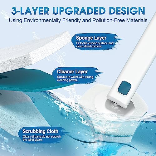 BALORIZ Toilet Brush Refills 32 Count for Deep Cleaning 1