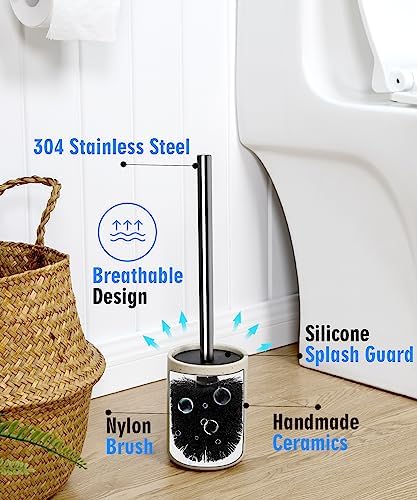 Viosuniu Ceramic Toilet Brush and Holder Set 2 Pack