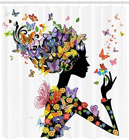 Ambesonne Butterflies Shower Curtain Set with Hooks 1