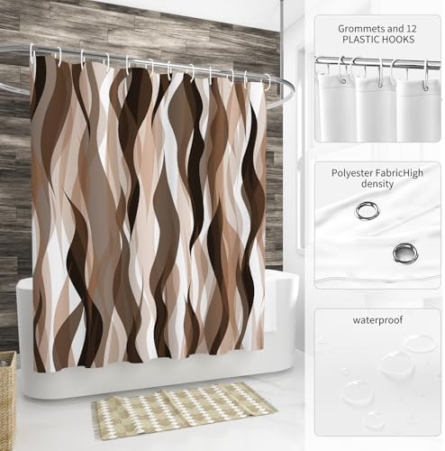 ChloropLastid Brown Modern Boho Shower Curtain