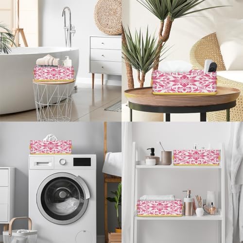Geometric Flower Toilet Paper Storage Basket with Handle