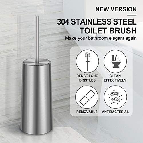 Wsedor 2 Pack Toilet Brush with Stainless Steel Handle