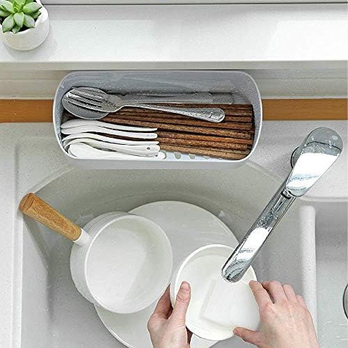 SUNFICON Adhesive Shower Caddy Wall Mounted Storage Rack Gray