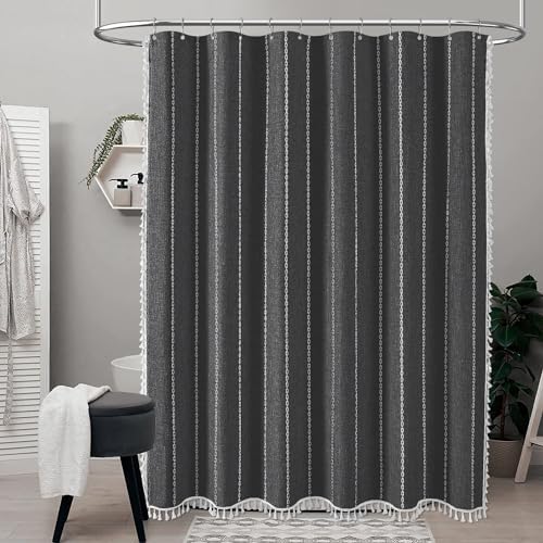 BTTN 78 Inch Long Shower Curtain Set with Hooks