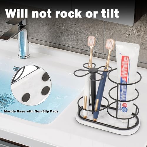 HarJue Matte Black Toothbrush Holder Stand