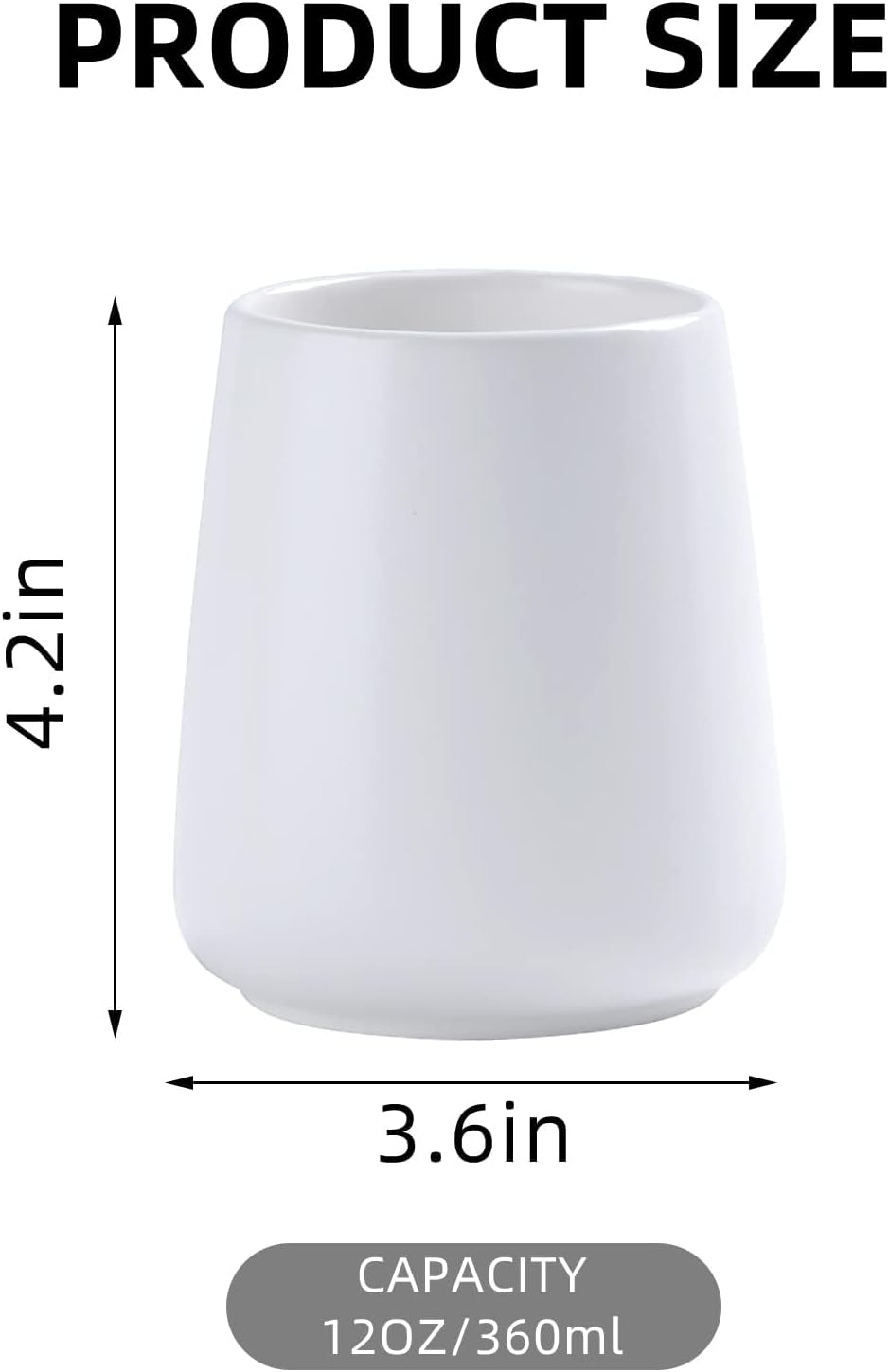 Eyrozia White Ceramic Toothbrush Holder for Bathroom