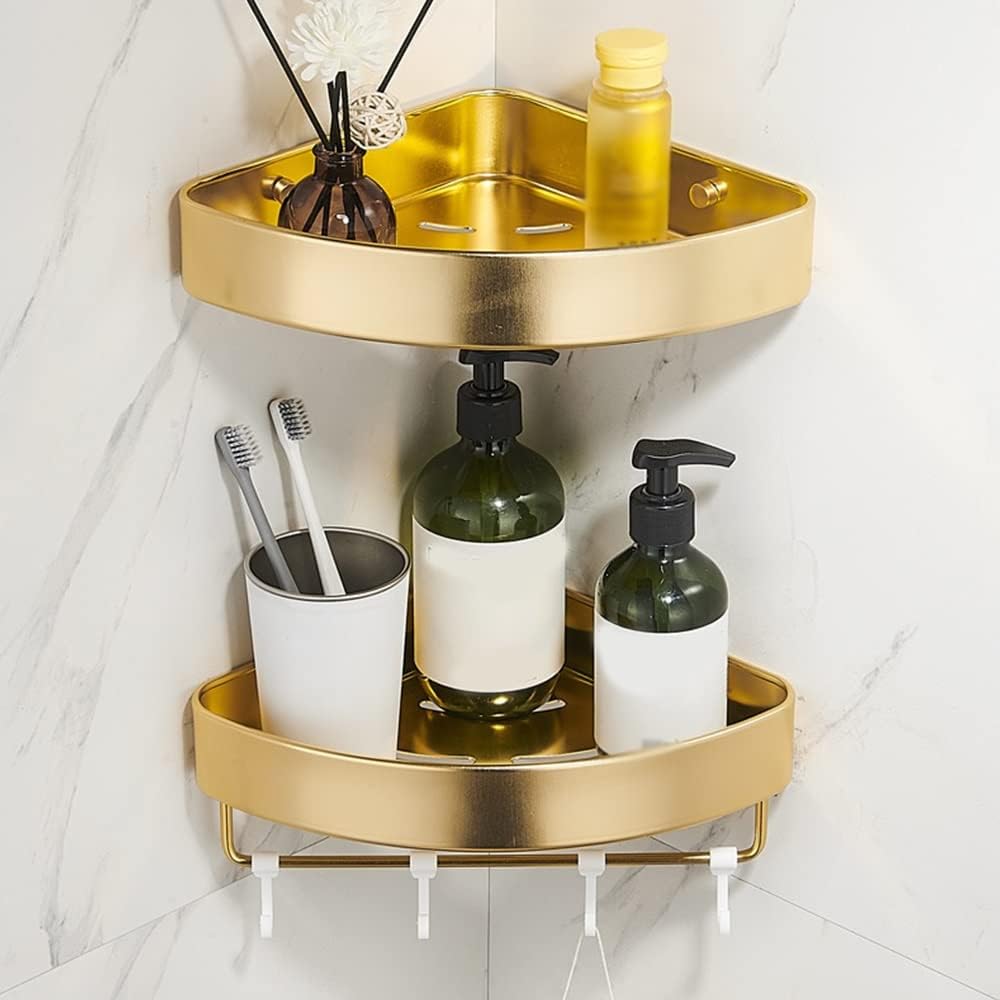 BAHELS Shower Caddy with Hooks Golden Triangle 1 Layer