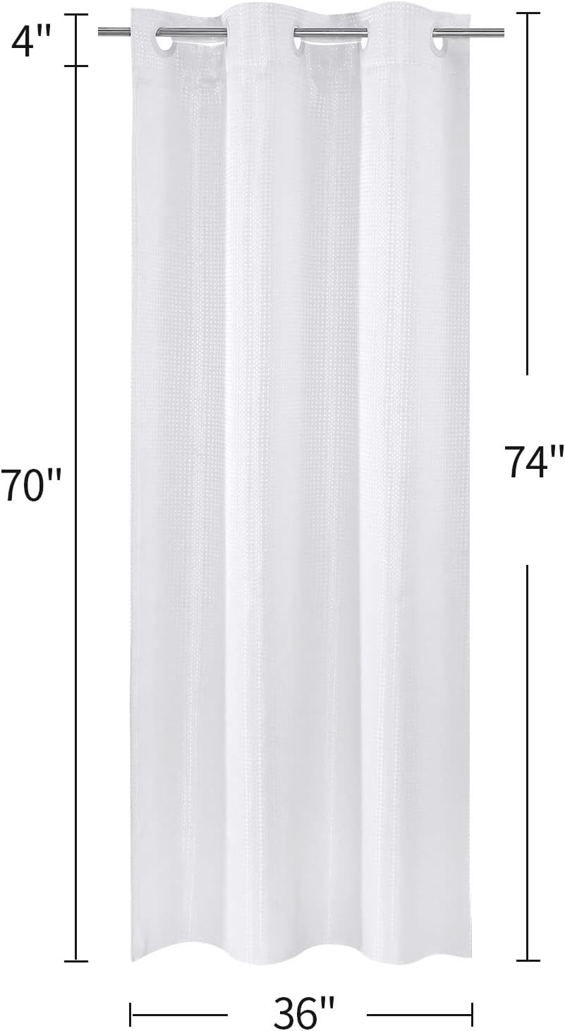 MitoVilla White Waffle Shower Curtain 36x74