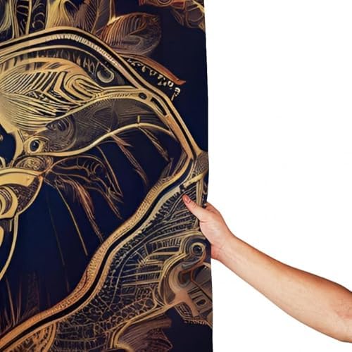 OXJOIIS Shower Curtain with 12 Hooks and Paisley Elephant Design
