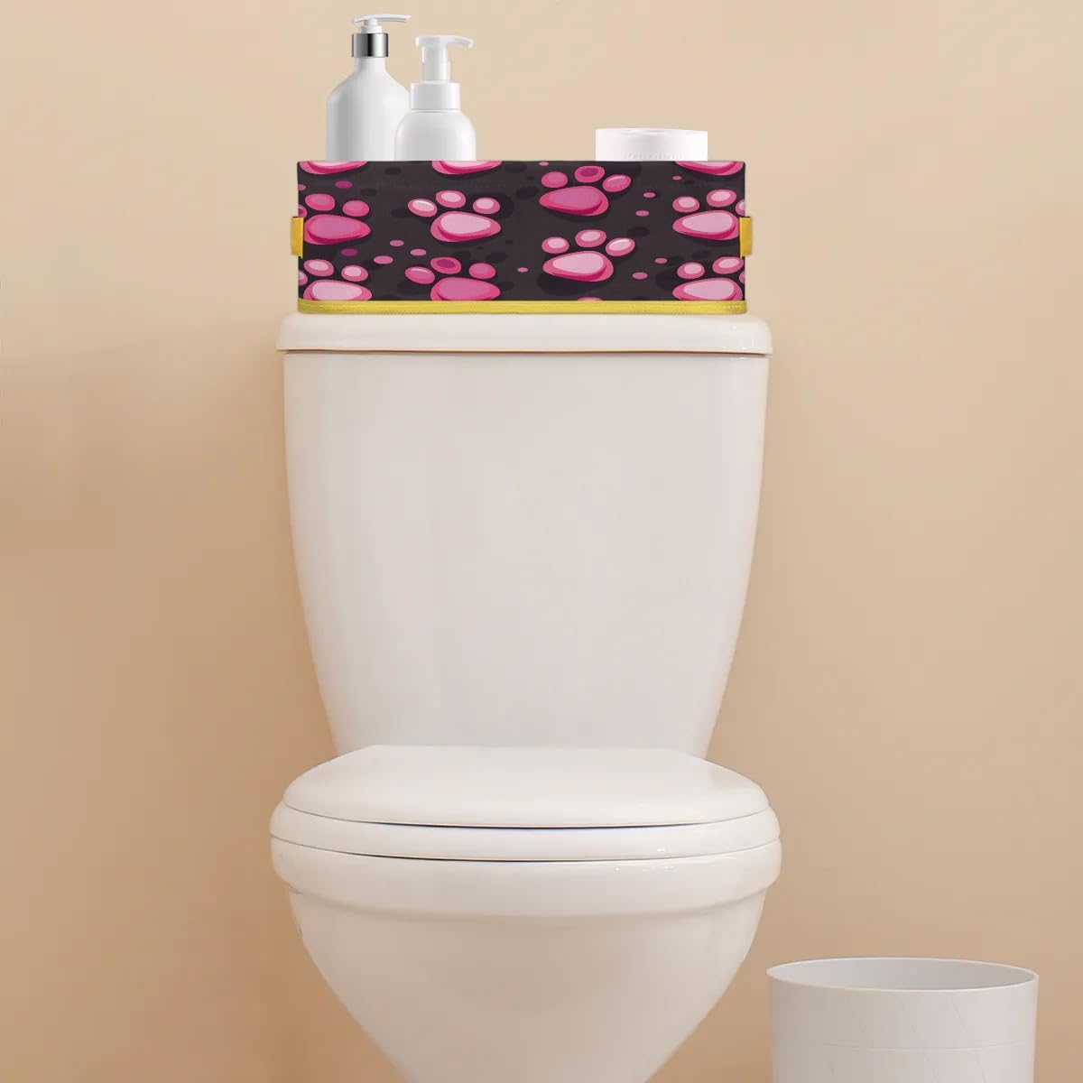 Tablerazzi Dog Paw Print Toilet Paper Basket with Handle