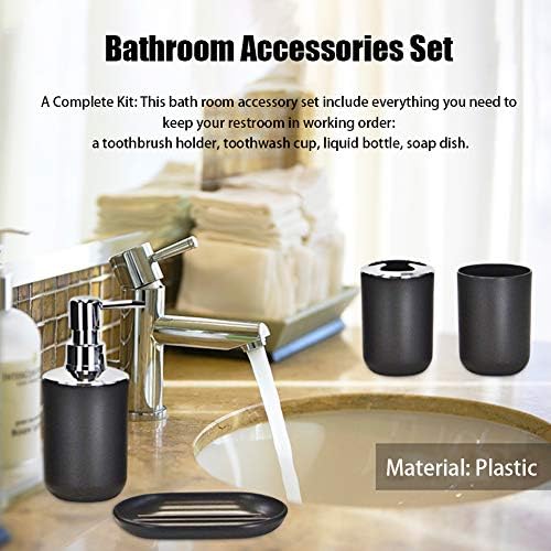 Plastic Bathroom Accessory Set 4 Piece Collection