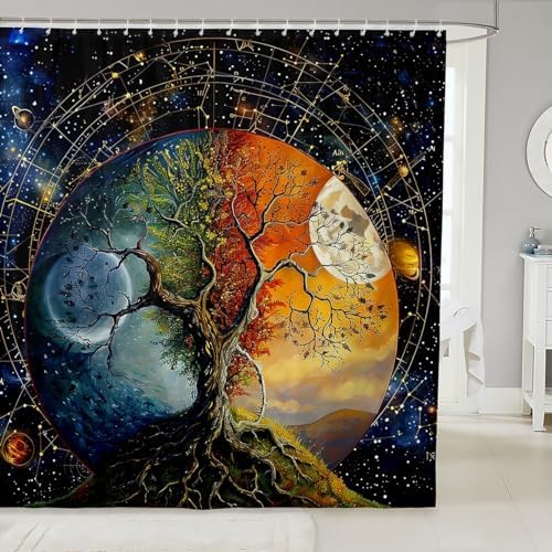 Feelyou Tree of Life Bath Curtain Set 72x78 for Kids