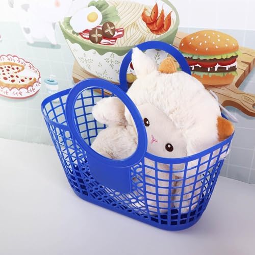 1PCS Durable Hollow Storage Basket for Kitchen and Shower Yellow