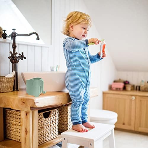 RyanLemon Elephant Toothbrush Holder for Kids with Hook and 3 Slots