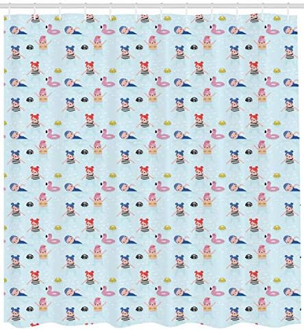 Ambesonne Summer Shower Curtain Set with 12 Hooks