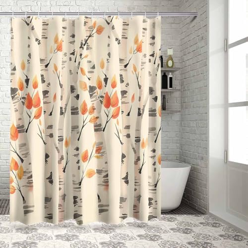 72 Inch Forest Watercolor Shower Curtain Set