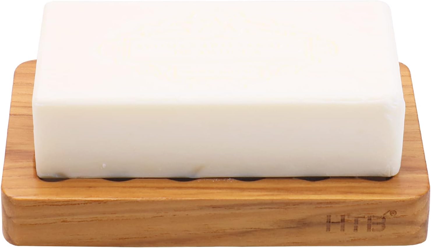 HTB Teak Wood Slotted Soap Holder for Shower Sink and RV