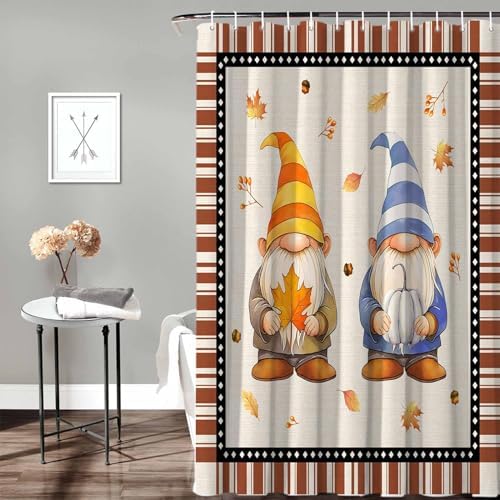 Funnywall88 72x72 Inch Dwarfs Retro Shower Curtain Set with 12 Hooks