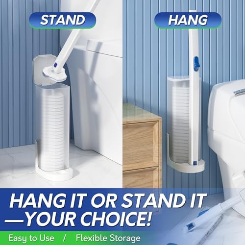 BOOMJOY Toilet Brush Set with 15 Refills and Holder 1