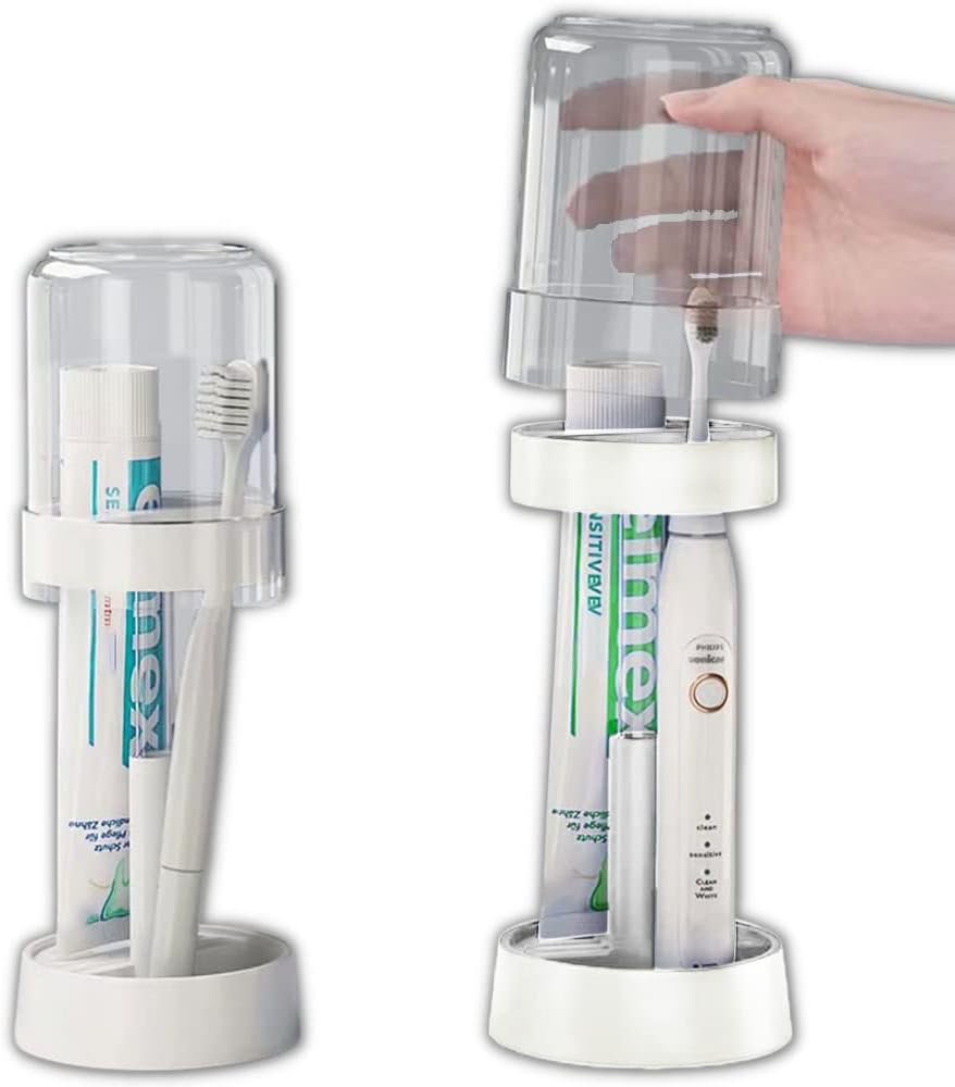 Meiloi Toothbrush Holder with Cup and Cover