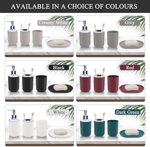 LGURT 4-Piece Bathroom Accessory Set Plastic Black
