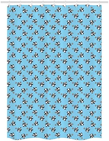 Ambesonne Panda Player Soccer Shower Curtain Set
